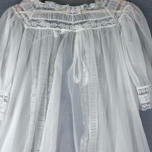 Vtg Radcliffe Sheer Full-Length Robe and Night Gown Set size 34